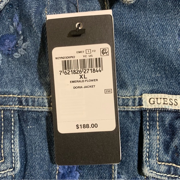 Guess “Doria” Light Wash Denim Jacket-Size XL NWT - Picture 12 of 12